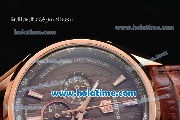 Tag Heuer Carrera Calibre 1969 Chrono Jack Heuer Limited Edition Miyota OS20 Quartz Rose Gold Case with Stick Markers and Brown Dial - Click Image to Close